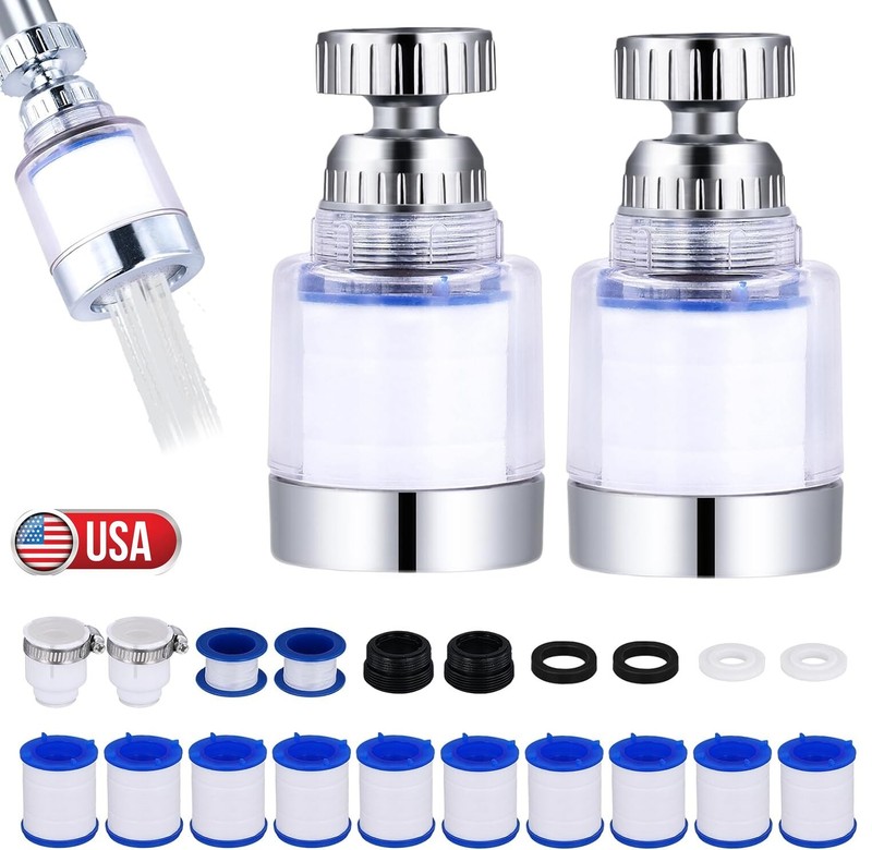 2×Faucet Water Filter System Kitchen Sink Mount Filtration Tap Purifier Clean US gallery