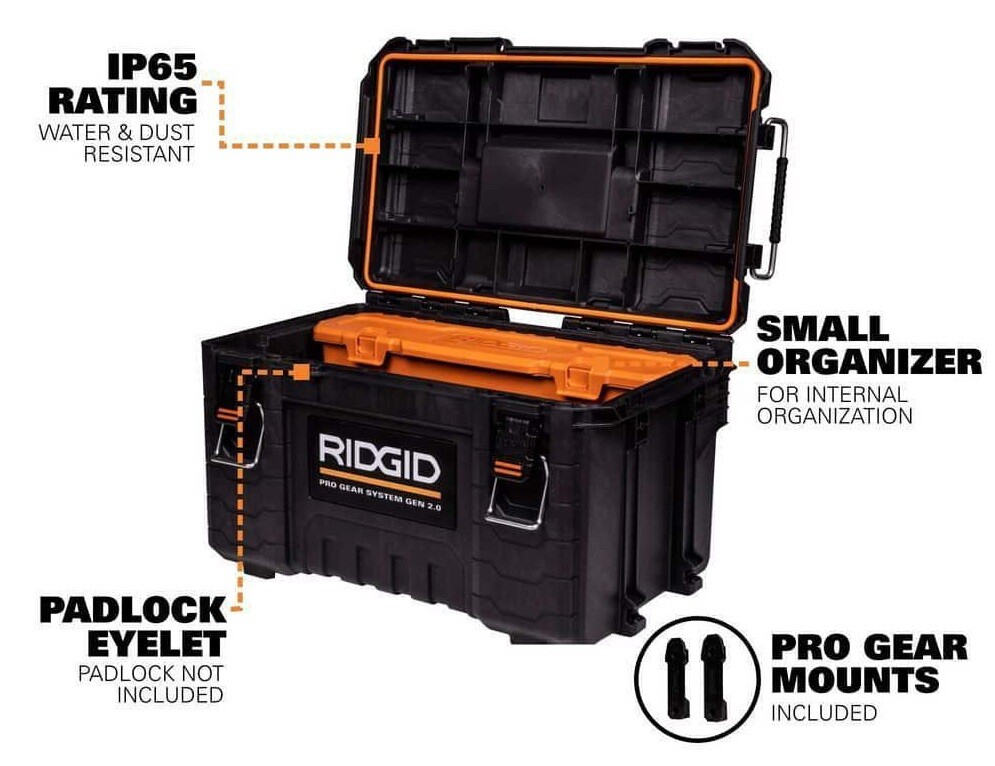 RIDGID Gen 2.0 Pro Gear System 22 In. Modular Tool Box Storage and Organizer gallery