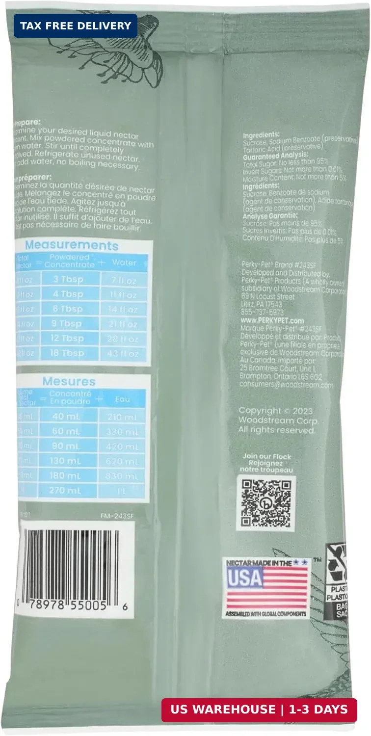 Perky-Pet Hummingbird Nectar Concentrate for Hummingbird Feeder - 8 oz Powder Ba gallery