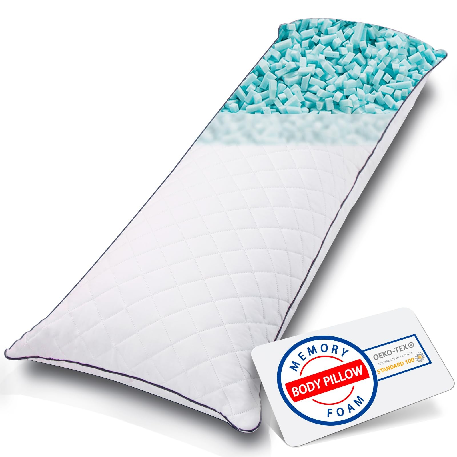 1 MIDDLE ONE Body Pillow, Memory Foam Body Pillows for Adults Sleeping, Long Pil gallery