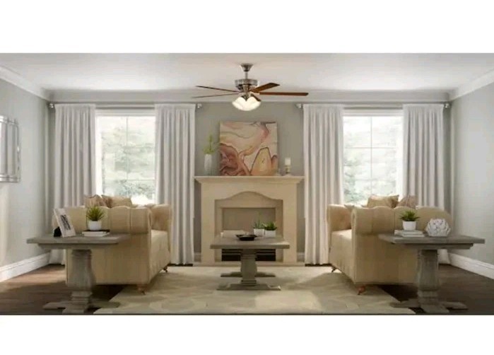 Hampton Bay Campbell 52 In. LED Indoor Ceiling Fan With Light Kit - Brushed... gallery