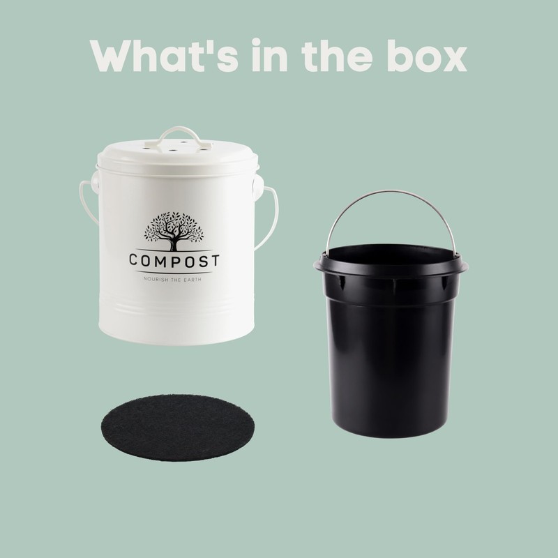 Kitchen Compost Bin, 1.3 Gallon Countertop Compost Bin with Lid, Indoor Compo... gallery