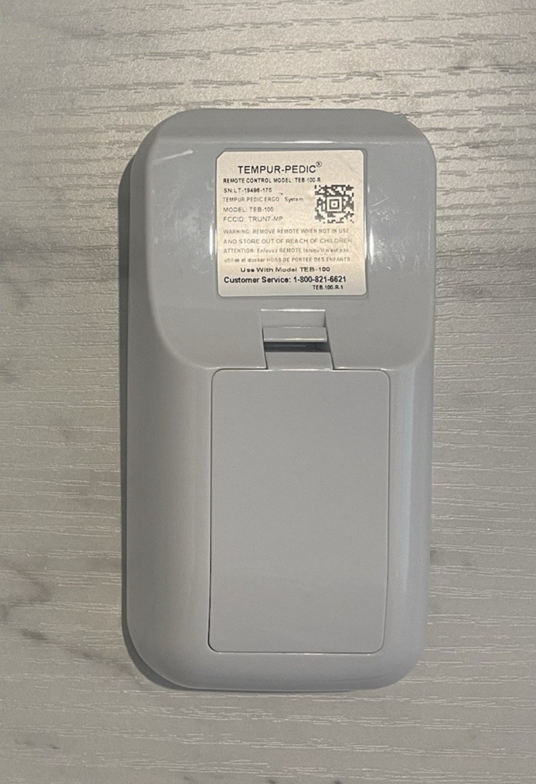 TEMPUR-PEDIC TEB-100-R Wireless Adjustable Bed Remote Control TESTED & WORKING gallery