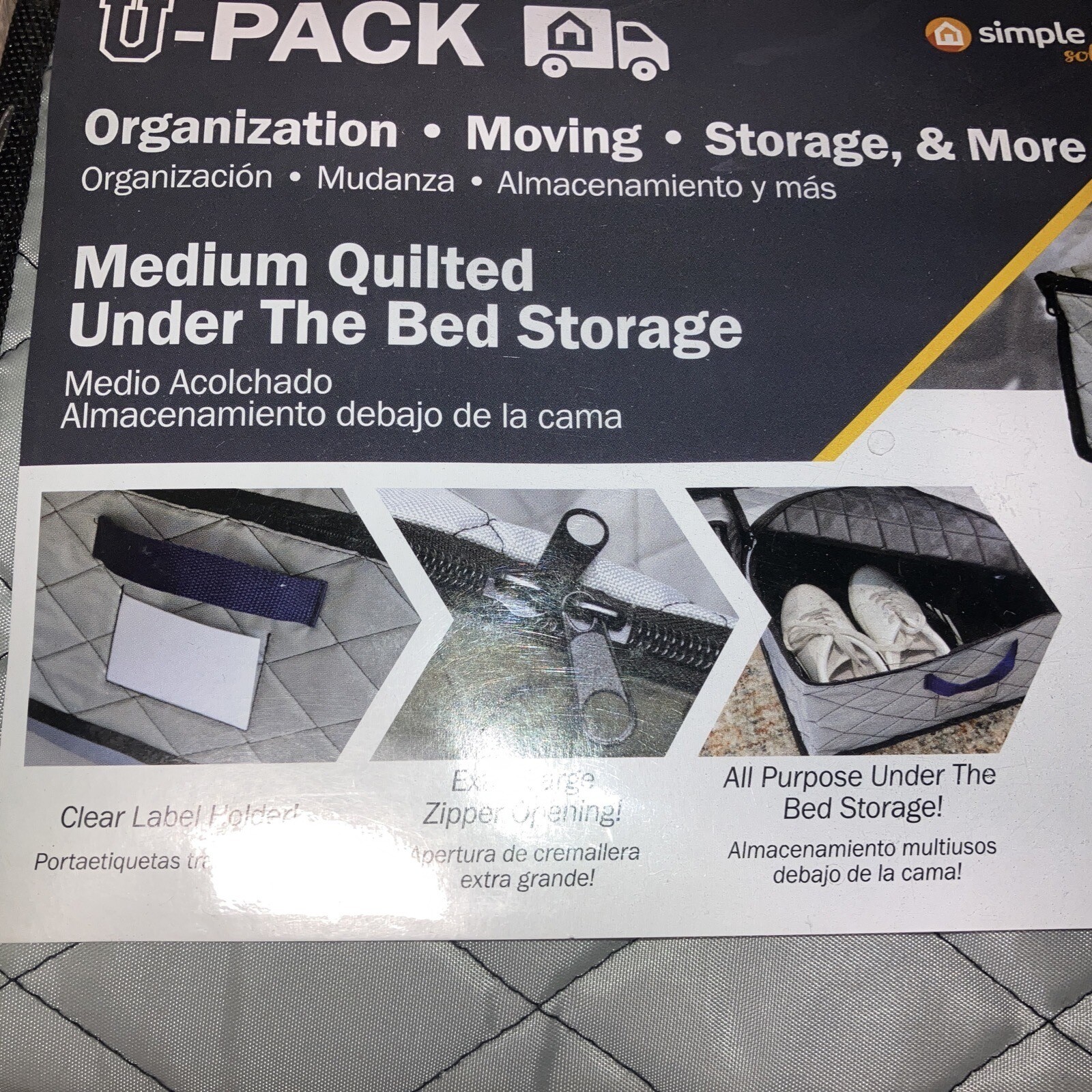 Simple Living Solutions Quilted med. Under Bed Storage. New. 6.5 x 16.5 x 24.5. gallery