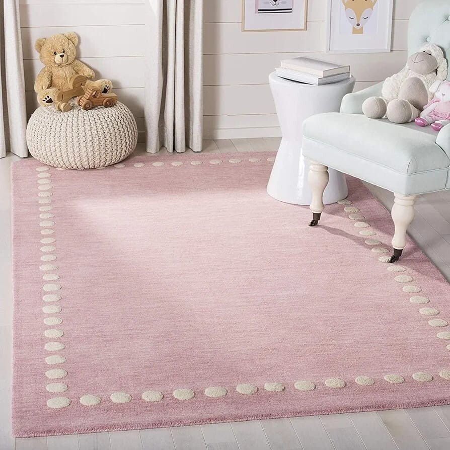 New Chevron Pink & creamModern Hand-Tufted Wool Handmade Area Rug Carpet gallery