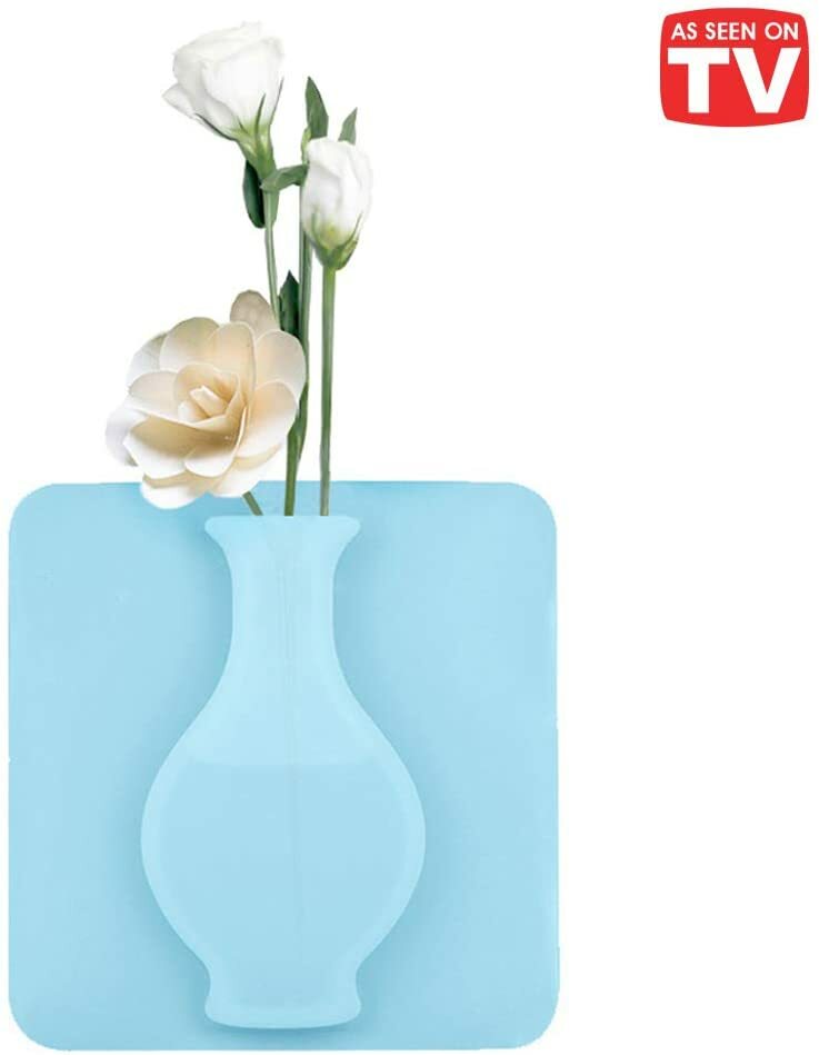 Magic Vase Reusable Silicone Self-Sticking Flower Pot on Fridge Door Decoration gallery