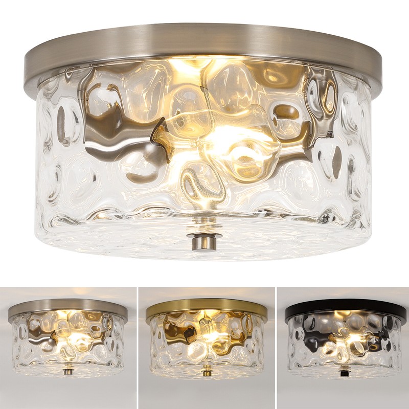 Modern Gold Semi Flush Mount Ceiling Light 12inch for Kitchen Hallway Bedroom gallery