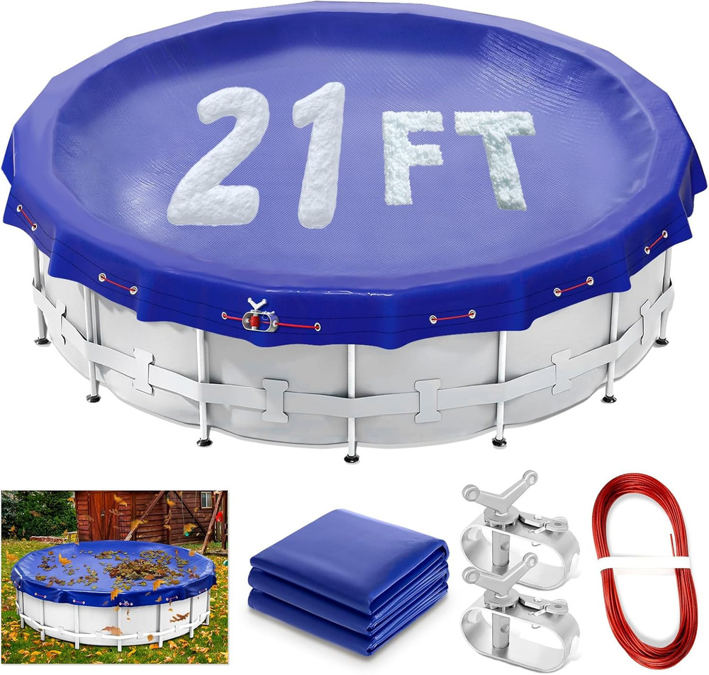 21 Ft Round Winter Pool Cover - Durable, UV Shielded, 10-Year Protection