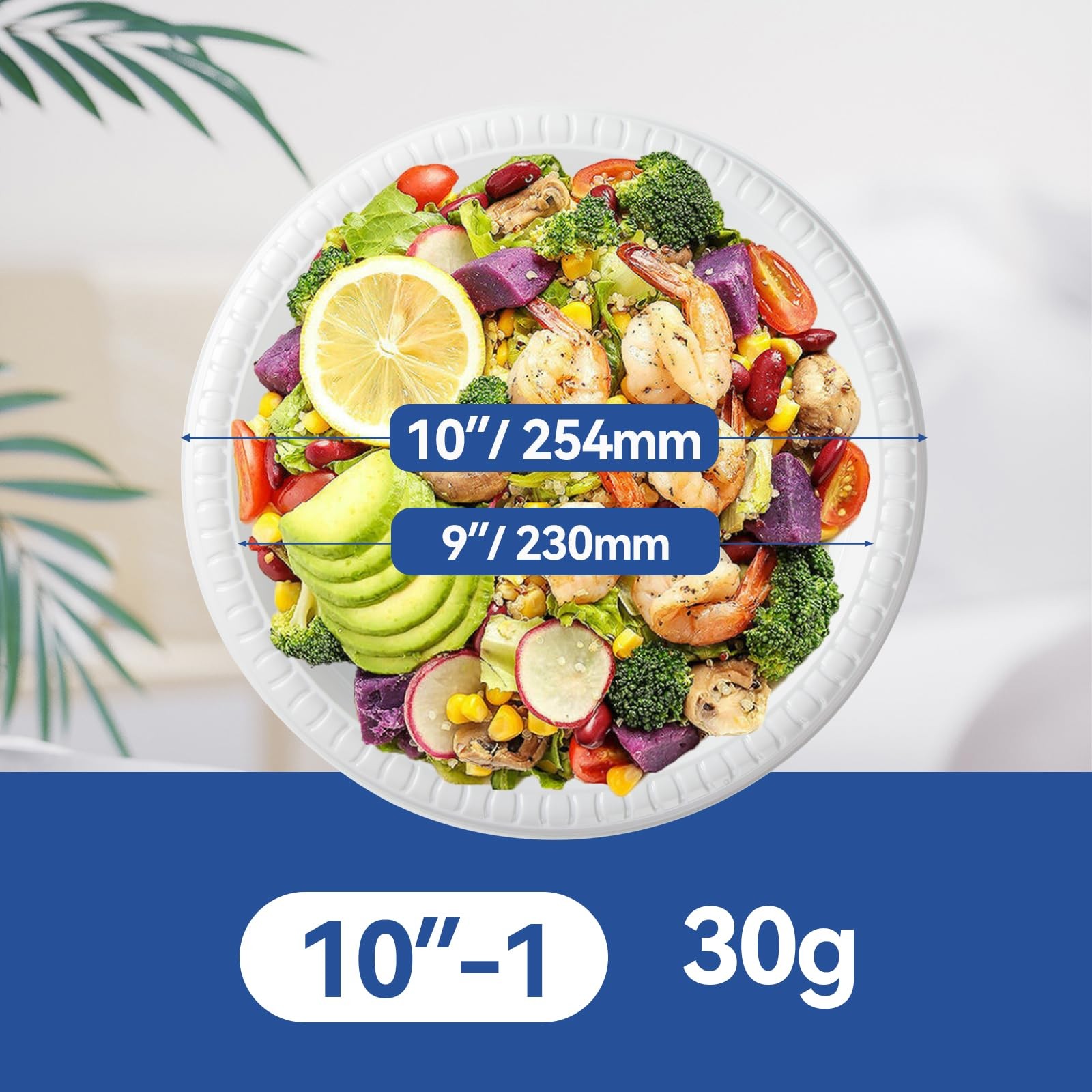 150 Pack 10" White Disposable Plates Heavy Duty - Shrink Wrapped Ready to Use gallery