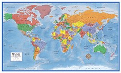 48×78 World Classic Premier 3D Wall Map – Large poster mural art print wall maps