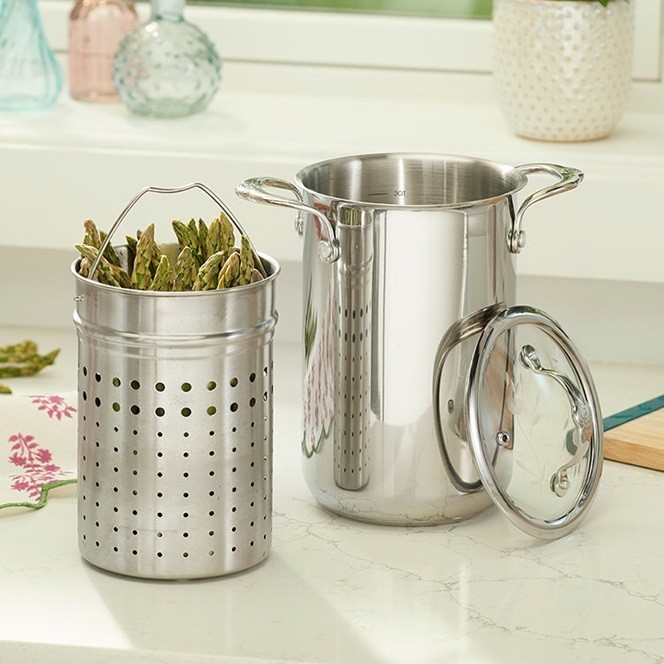 Princess House Signature 3-Qt. Mini Stockpot with Steaming Basket (10643) New! gallery