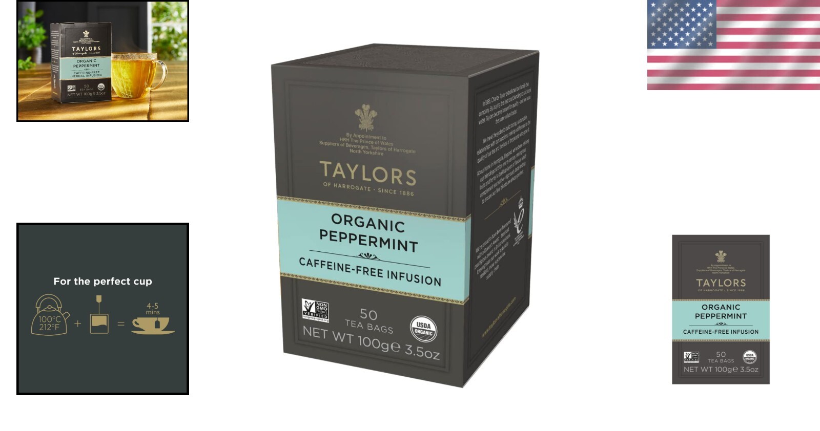 50 Count Organic Peppermint Tea Bags - Caffeine-Free Herbal Refreshment gallery