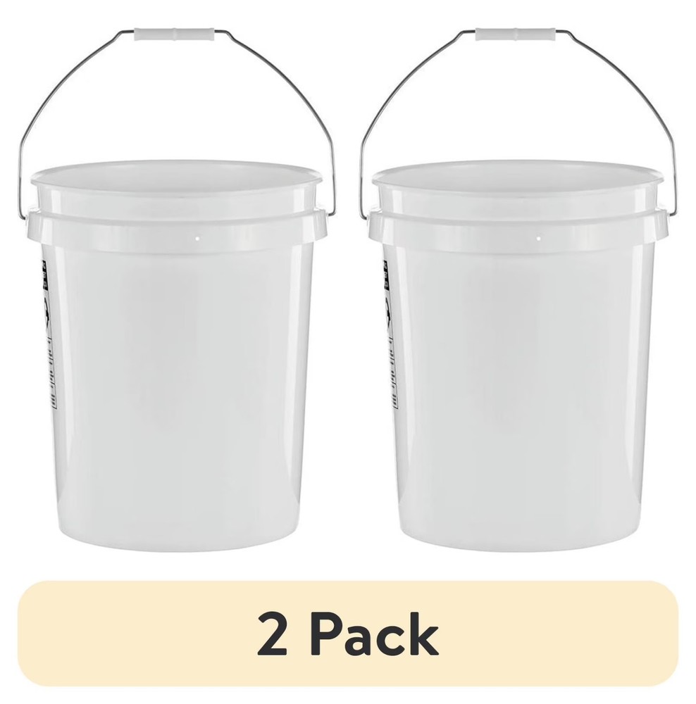 2 pack United Solutions 5 Gallon Round Utility Bucket, Comfort Handle, 1 Each