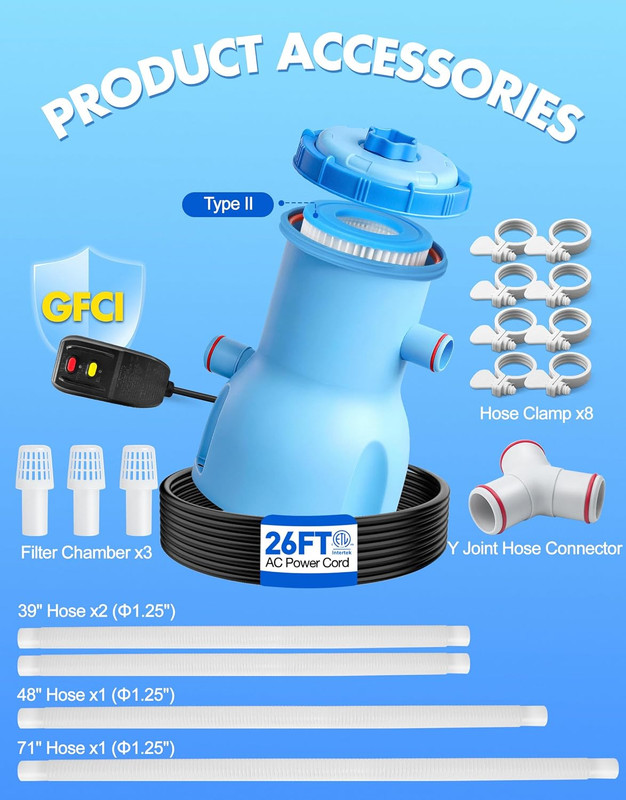 Standard Series above Ground Pool Filter Pump - 800 GPH Flow Rate | Rapid Circul gallery