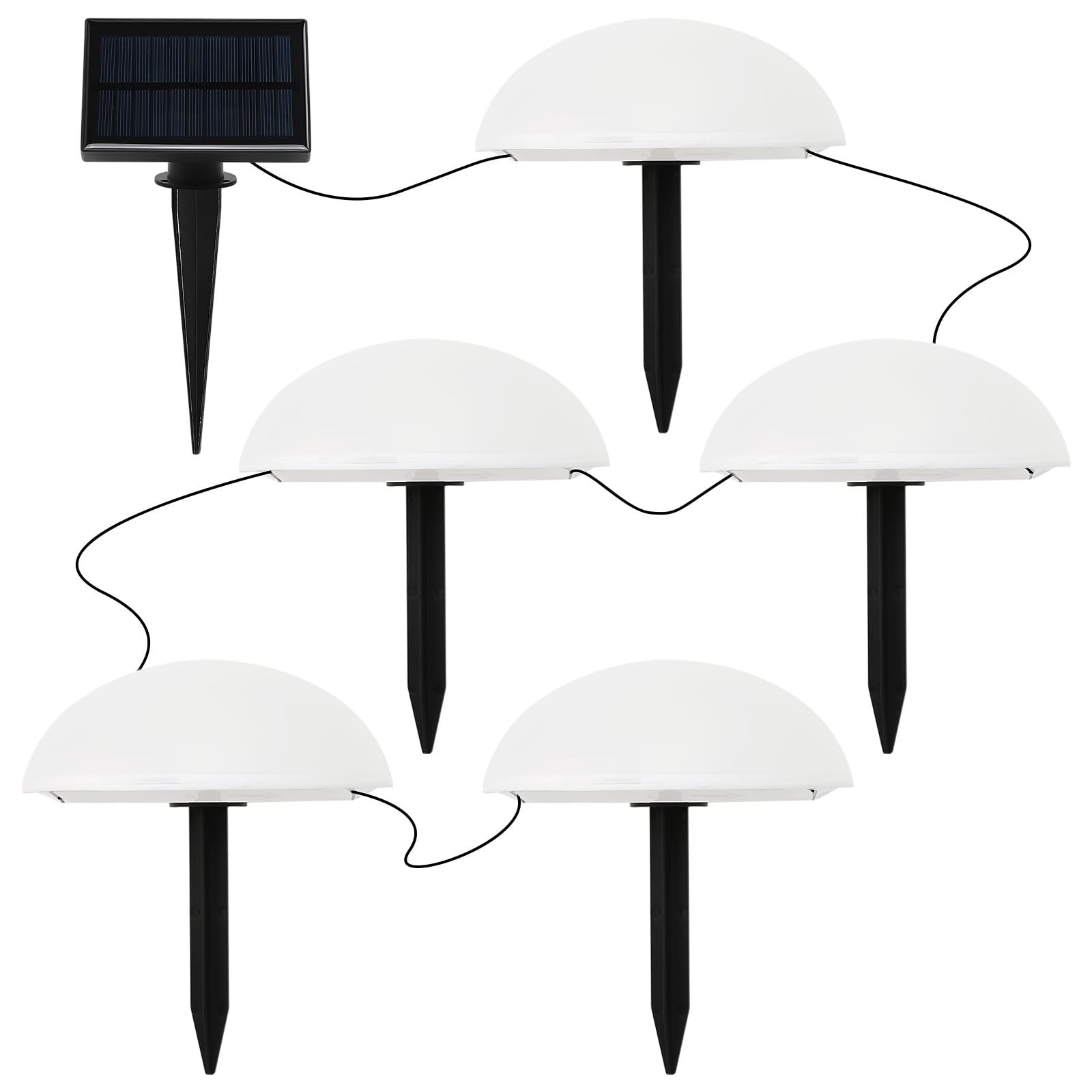 5 in 1 Solar Pathway Lights Outdoor, IP65 Waterproof Solar Pebble Lights Gard... gallery