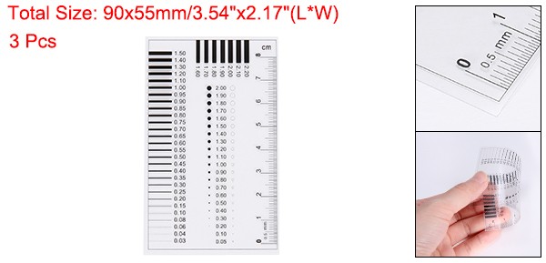 3pcs High Precision SEC Size Estimation Chart 90x55mm 0.12mm Diameter Line gallery