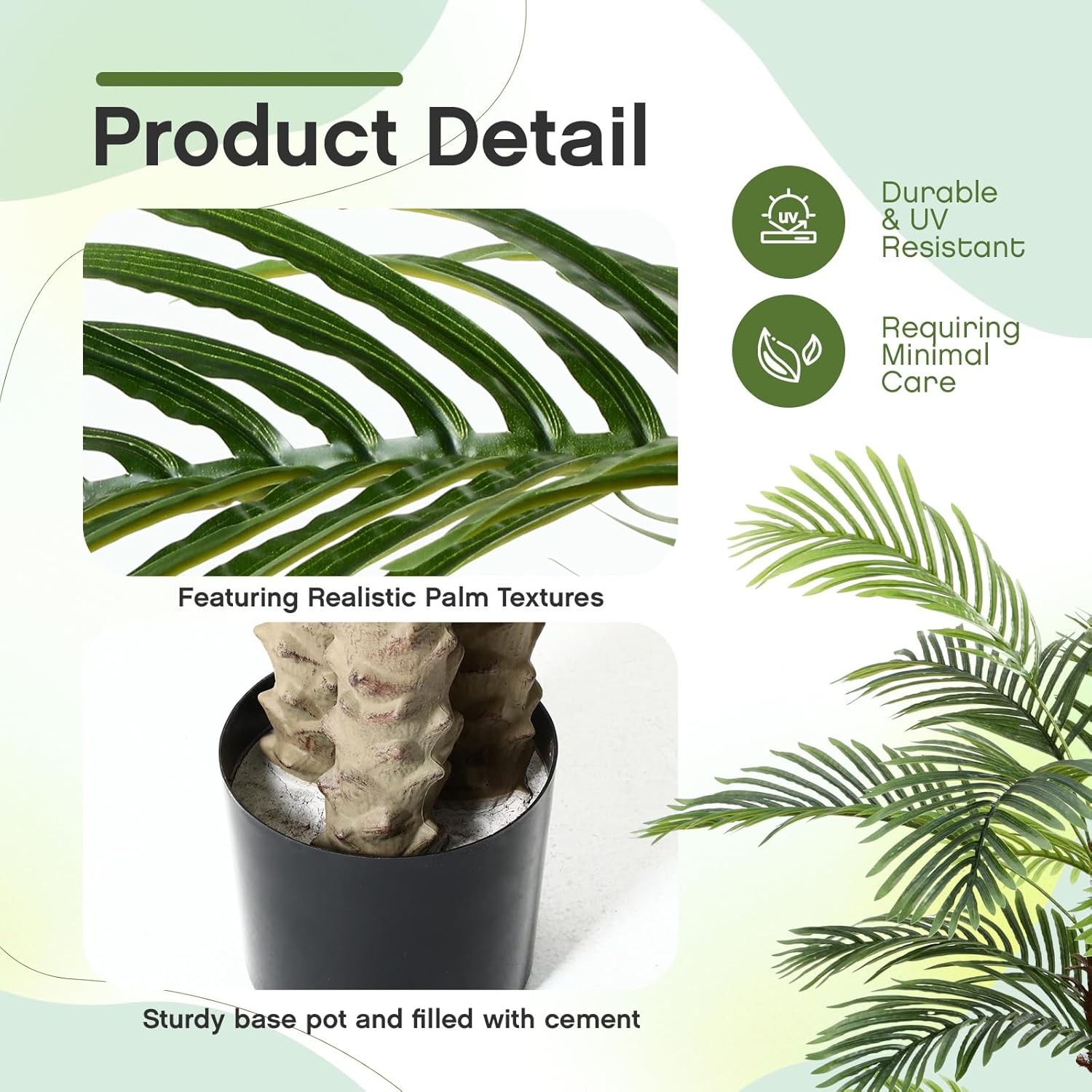 7 ft Artificial Palm Tree Outdoor Faux Tropical Triple Branches Yard Decor gallery