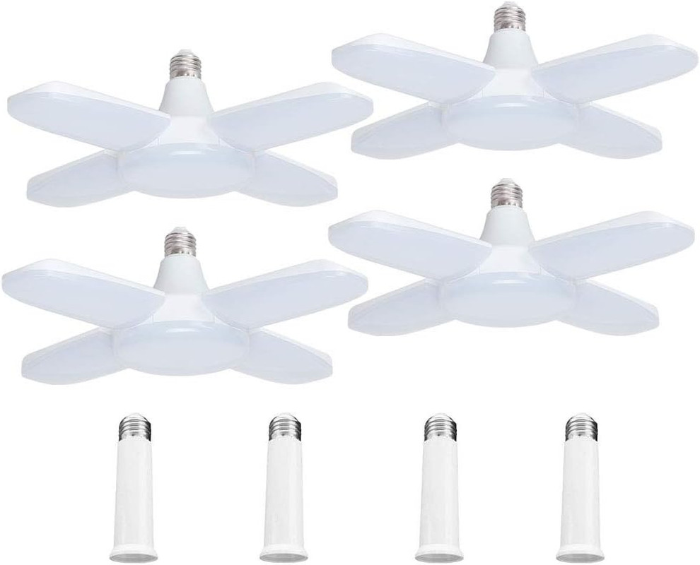 4 Pack LED Garage Lights, 6000LM 60W Deformable Shop Light with 4 Adjustable Pan gallery