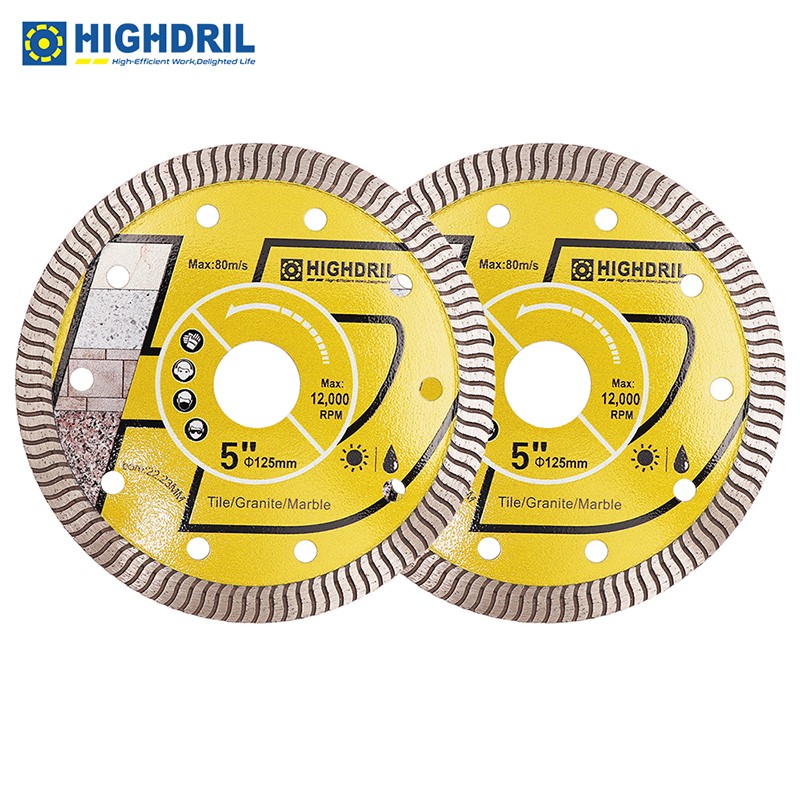 2pcs 5''/125mm Diamond Turbo Saw Blade Cutting Wheel for Ceramic Tile Marble gallery
