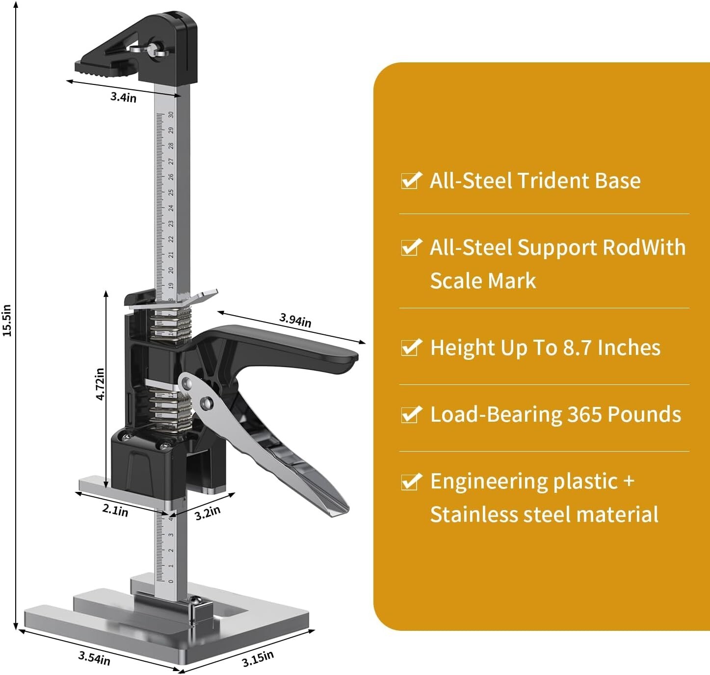 Construction Jack, Labor Saving Arm Jack,Hand Lifting Jack Tool 15.55 Inch gallery