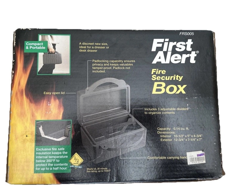 Vintage First Alert Fire Resistant Security Box Keeps Valuables, Papers FRS005 gallery