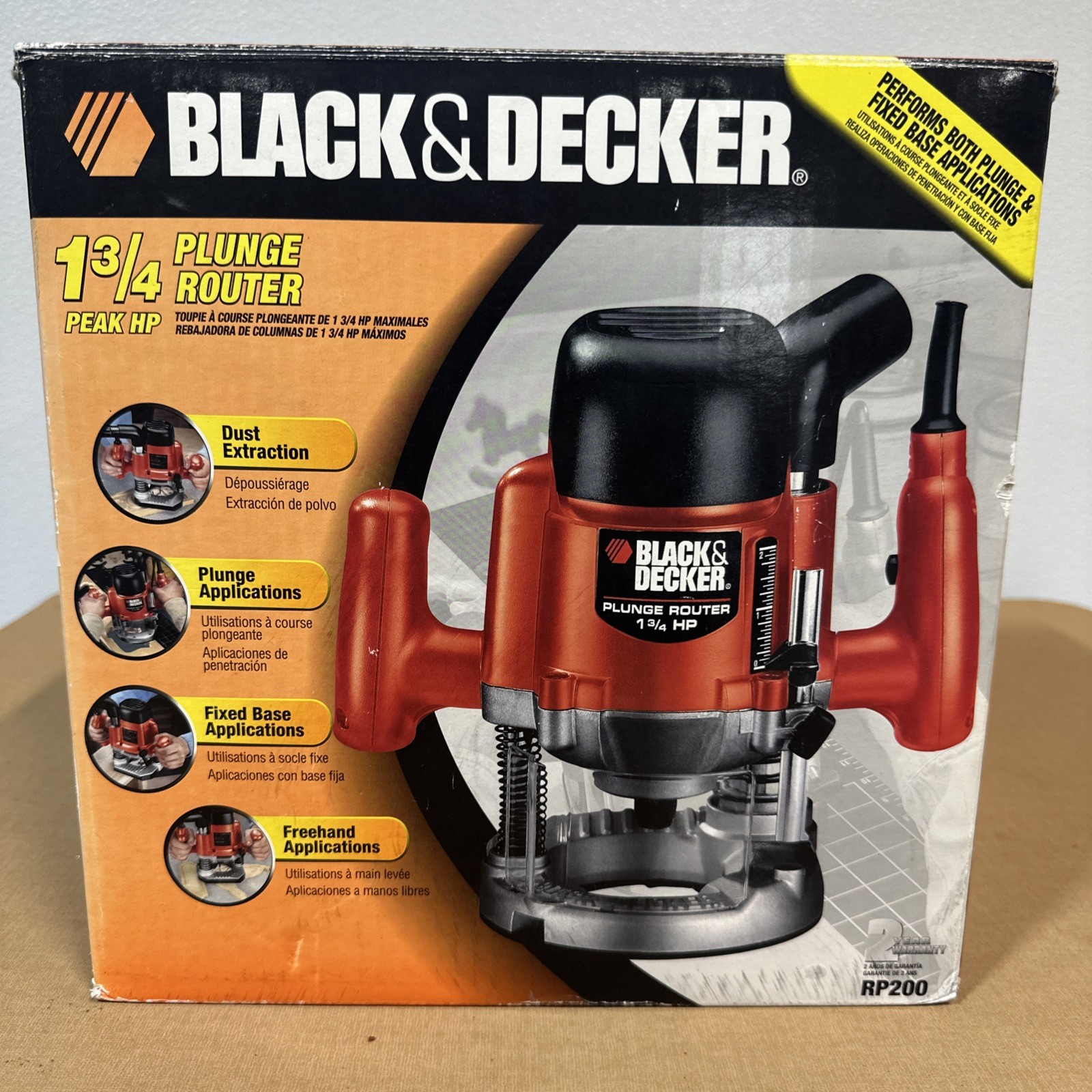 BLACK+DECKER RP200 Type 2 Plunge Router 1-3/4 HP 120V Corded Red gallery