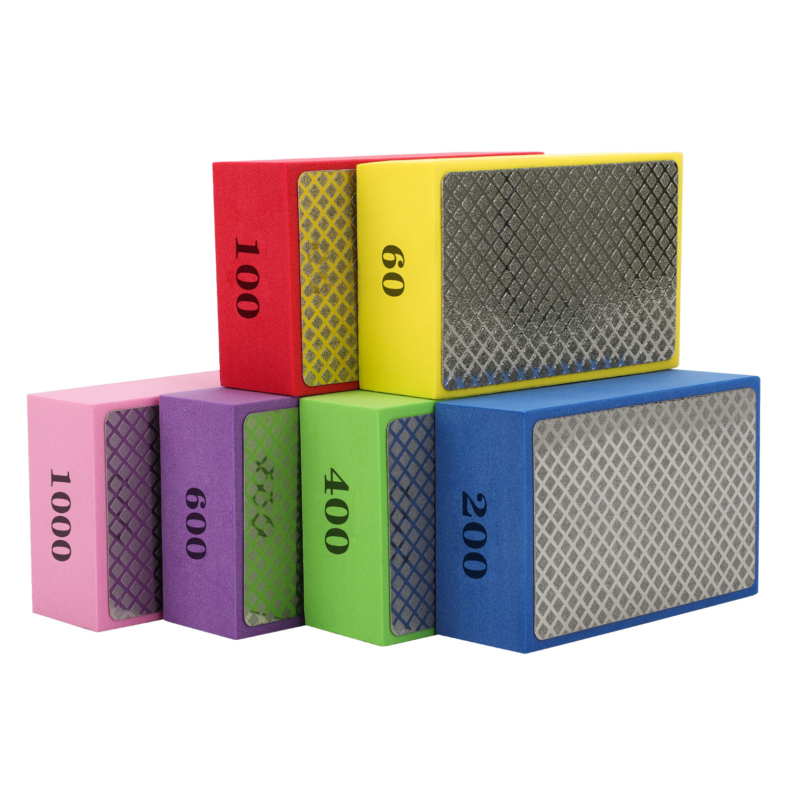 6x Diamond Polishing Pads Sanding Blocks for Stone Tile Glass Ceramic Wood Metal gallery