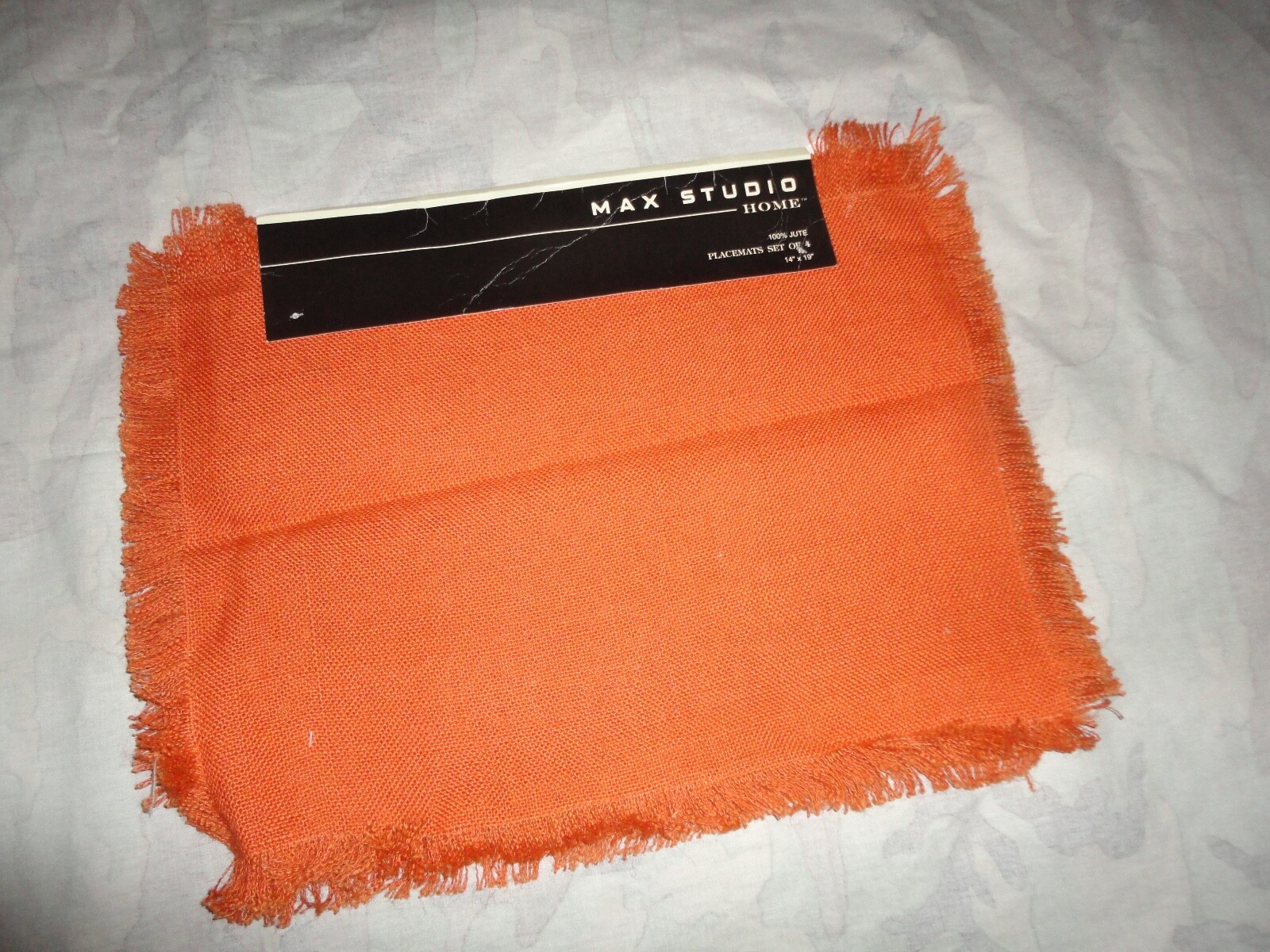 MAX STUDIO JUTE BURLAP BOLD POP ORANGE TROPICAL (4) PLACEMATS 14 X 19 gallery