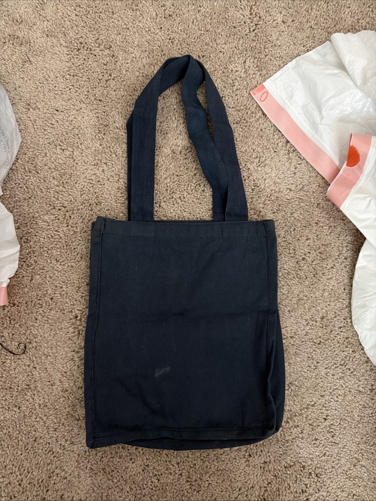 Muted Navy Blue slightly used small tote bag with straps and no closure gallery