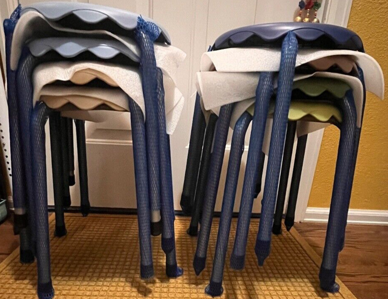 8 Pack ECR4Kids Classroom Daisy Stacking Stool Set Earth Tones Sturdy Strong gallery