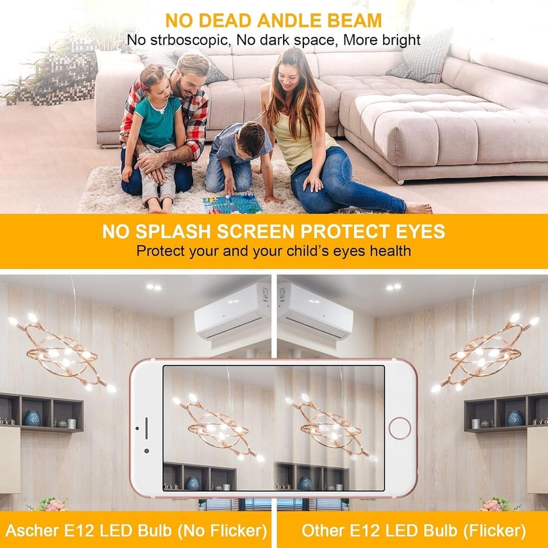 Long Lasting E12 Candelabra LED Bulbs - 550 Lumens, Daylight White (5 Pack) gallery