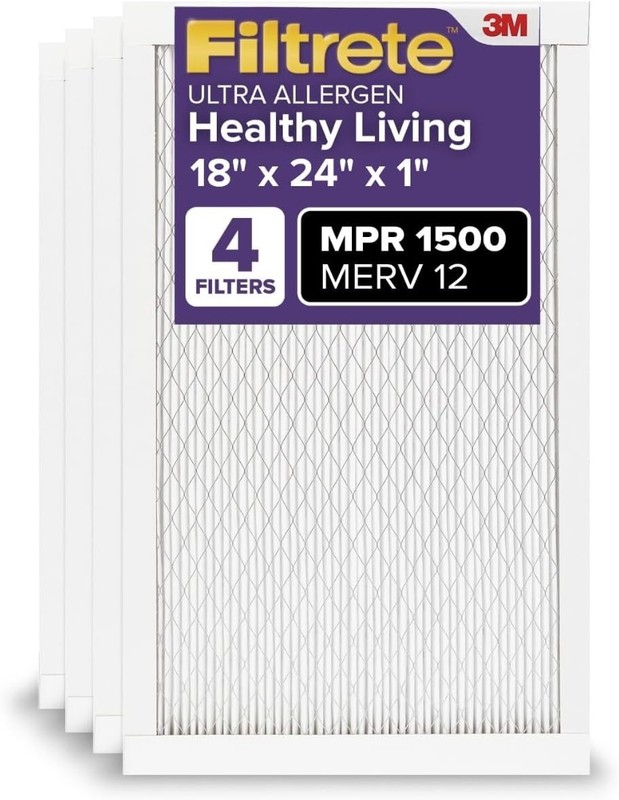 High-Performance Air Filter 18x24x1 - Removes Allergens, 4-Pack Included gallery