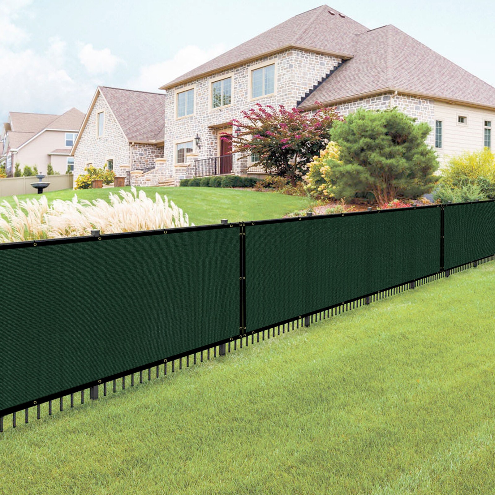 6'x50' Privacy Fence Screen Windscreen Mesh Fabric Shade Cover Tarp Garden gallery