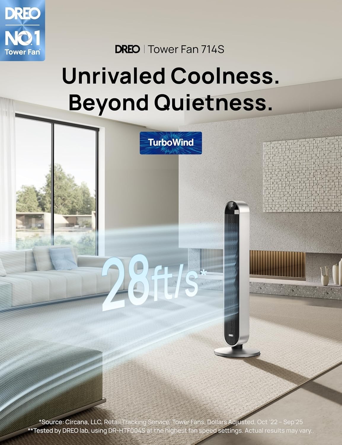 DREO 42-Inch Tower Fan – Powerful, Quiet & Efficient Whole-Room Cooling gallery