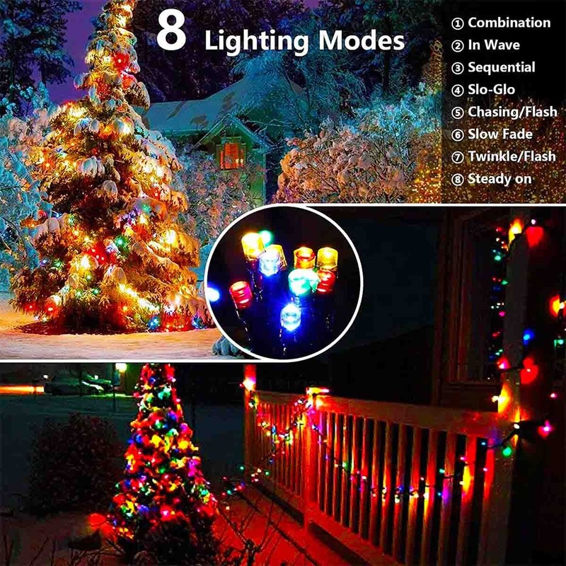 100 LED Solar Powered String Fairy Lights Outdoor Garden Wedding Party Xmas US gallery