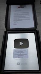 Genuine YouTube Creator Award – Silver Play Button Plaque (IN STOCK)