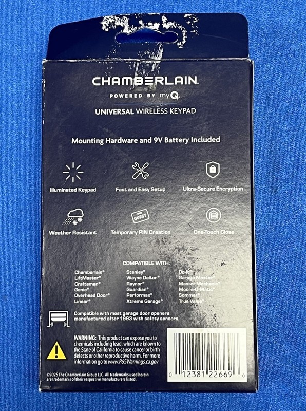 Chamberlain CHU48 Universal Wireless Garage Keypad Multi-Brand Open Box gallery