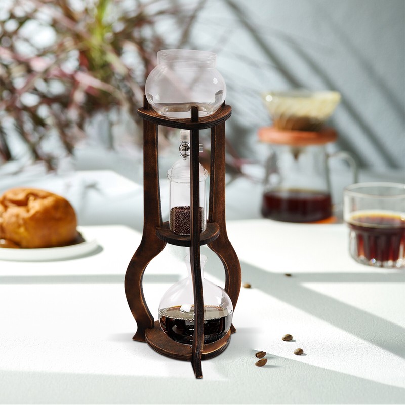 Cold Brew Iced Coffee Drip Tower Coffee Maker Wooden for 6-8 Cups Coffee 600ml gallery