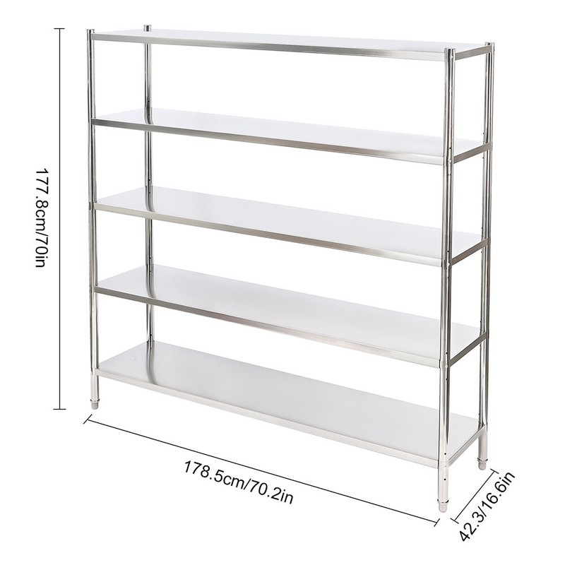 5 Tier Adjustable Shelf Storage Stainless Steel Shelving Heavy Duty Shelving gallery