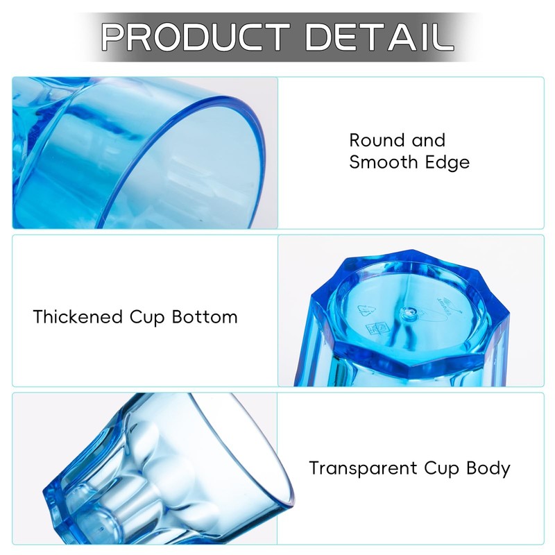 6Pcs Plastic Drinking Glasses, XJMWXHFC Acrylic Glasses Drinkware, Unbreakabl... gallery
