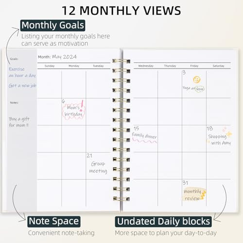 Undated Weekly and Monthly Planner Spiral Bound- Weekly Goals Planner gallery