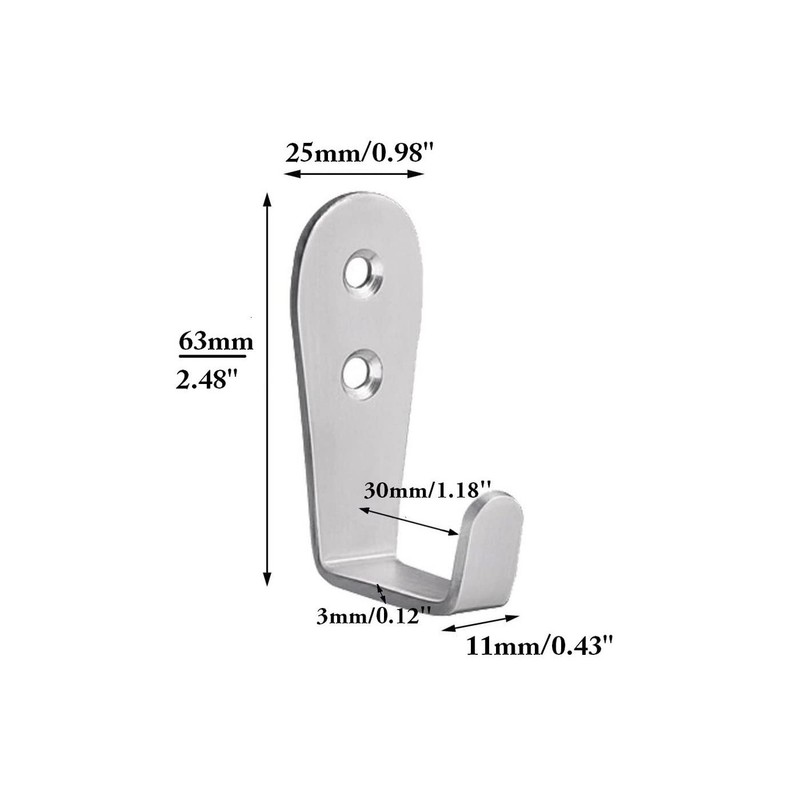 Coat Hooks Wall Mounted, 6 Pack Single Entrance Hooks Heavy Duty Brushed Wall... gallery