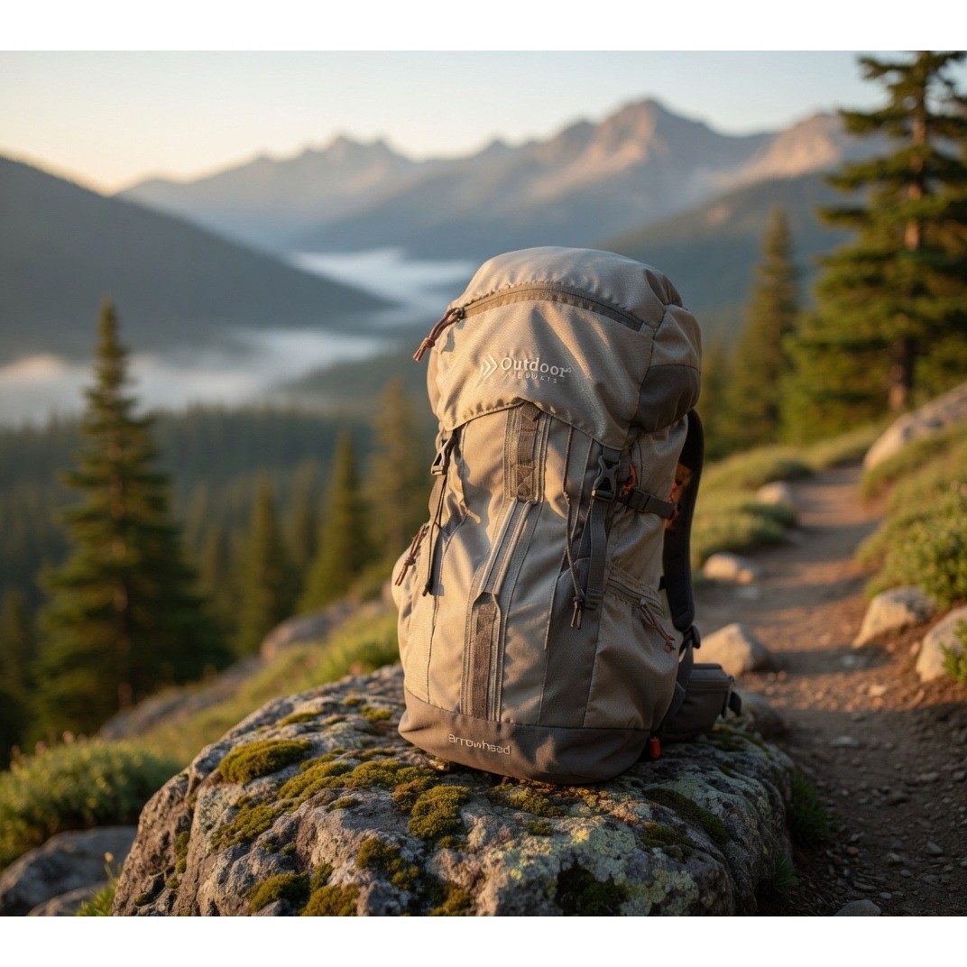 Outdoor Products Arrowhead Internal Frame Hiking Backpack Gray Ripstop Pack