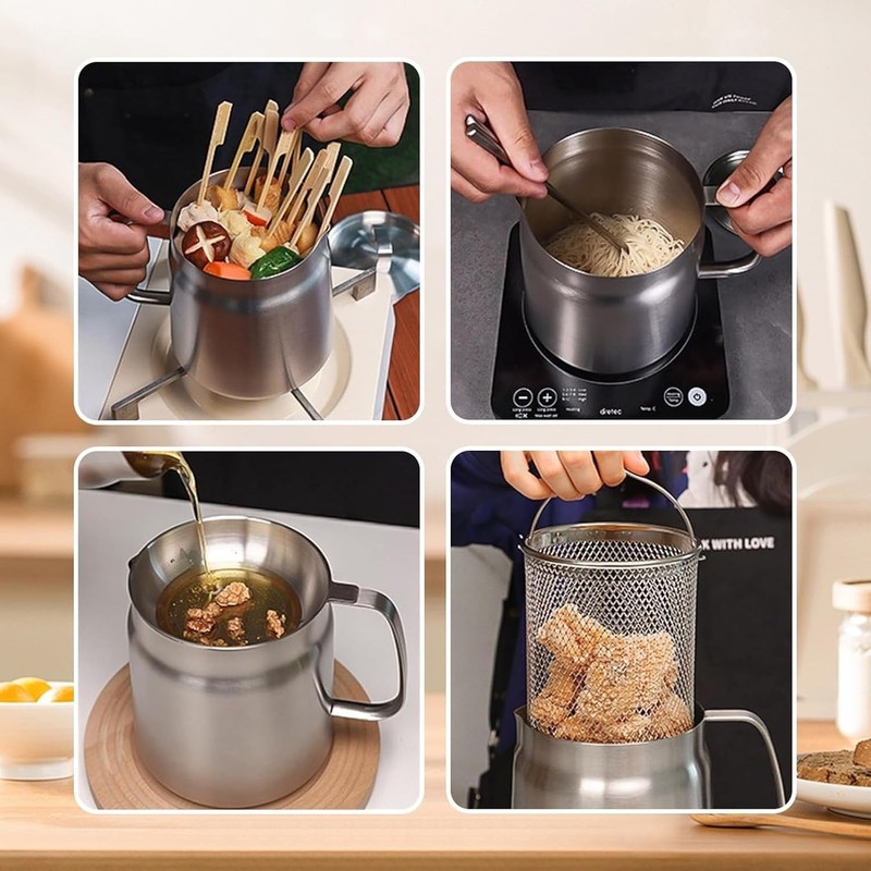 Multi-Functional 68oz Oil Filter Pot – Easy to Use Fryer & Grease Container gallery