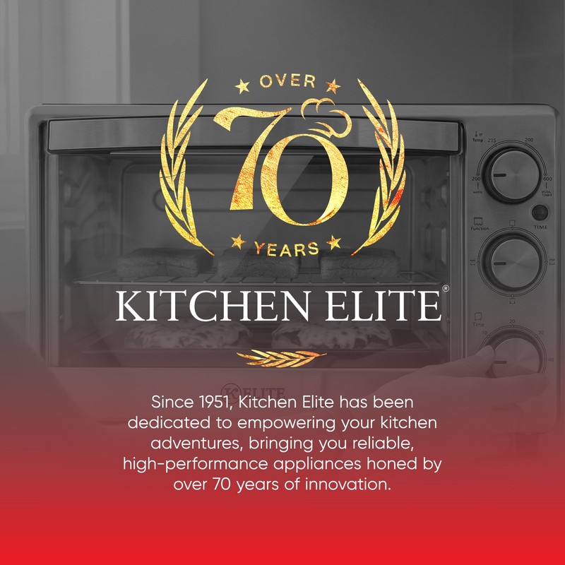 Kitchen Elite 6-Slice Compact Countertop Toaster Oven with Stainless Steel Tray gallery