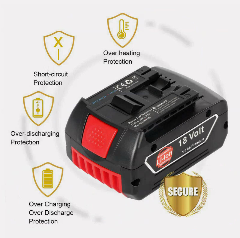 2PACK For BOSCH BAT609 CORE 18 Volt 8.0Ah High Performance Battery BAT618 Li-ion gallery