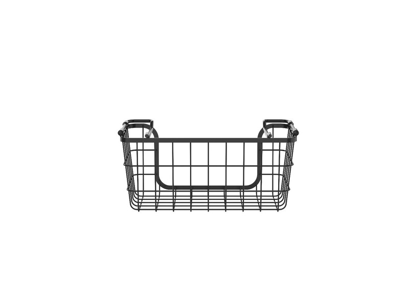 Stackable Metal Wire Storage Basket Set for Pantry, Countertop– Black, Set of 3 gallery