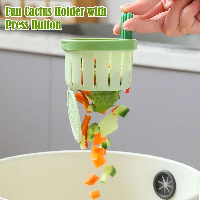 2X Creative Cactus Sink Filter Kitchen Drain Basket Food Slag Strainer W/ Handle gallery