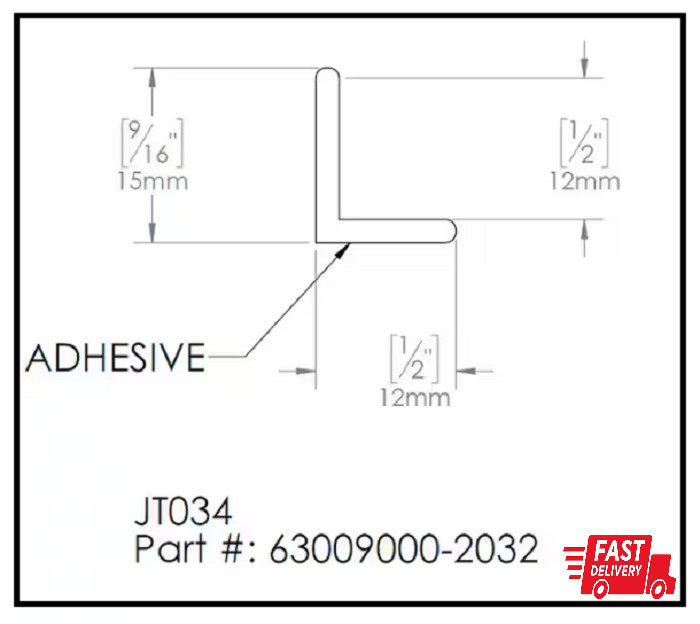 80 In. L Clear L-Strike with Adhesive Backing for 3/8 In. Glass Shower Door gallery