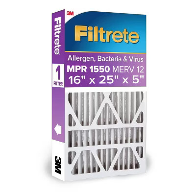 Filtrete Ultra Allergen Reduction Deep Pleat Filter 16"x25"x5": MERV 12, gallery